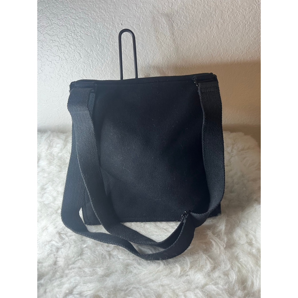 Vintage Dior Black Felt Crossbody Bag Purse Medium Size - Picture 3 of 9